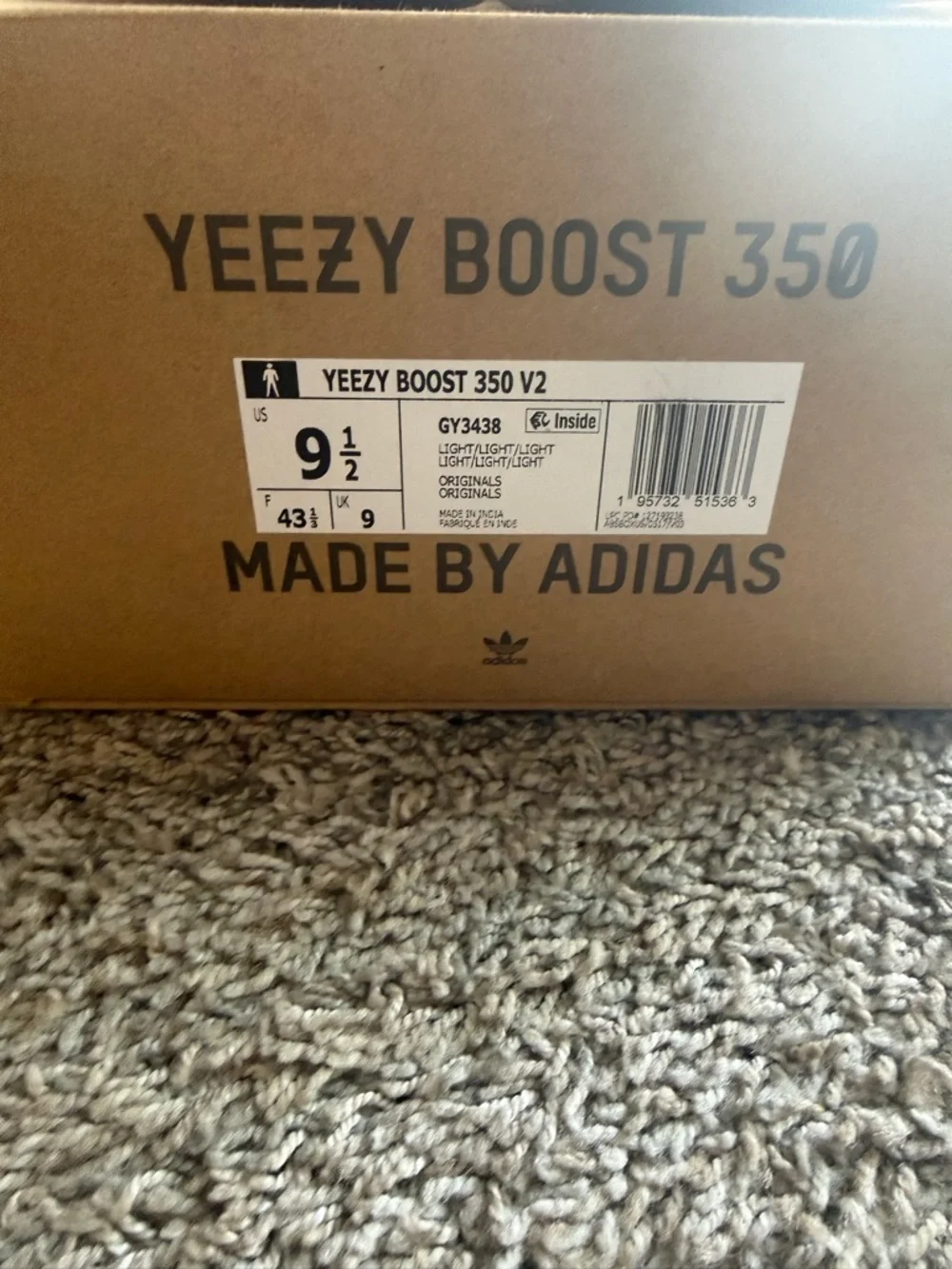 adidas Cream Yeezy-style Knit Sneakers